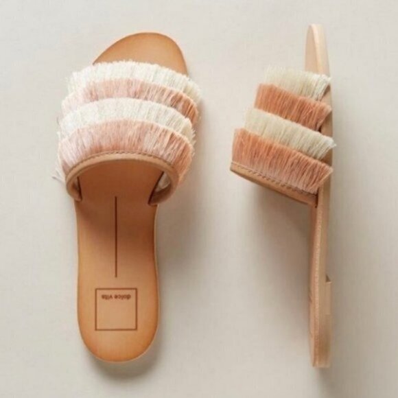 Dolce Vita Celaya Fringe Slide Sandals Size 6 - Picture 1 of 12